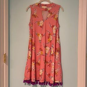 Cow Head/Floral Print Dress